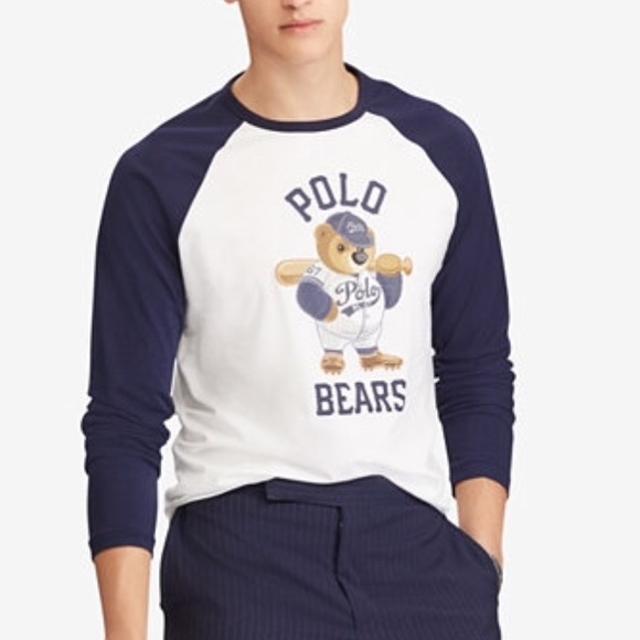 polo ralph lauren men's polo bear baseball jersey